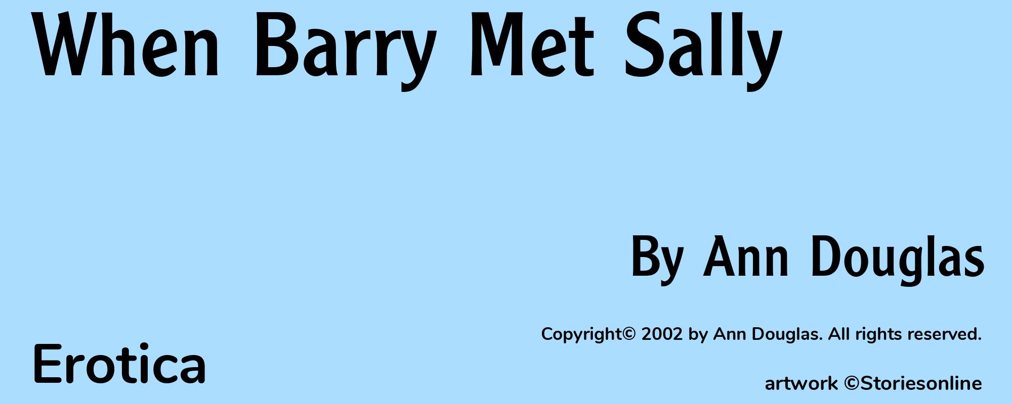 When Barry Met Sally - Cover