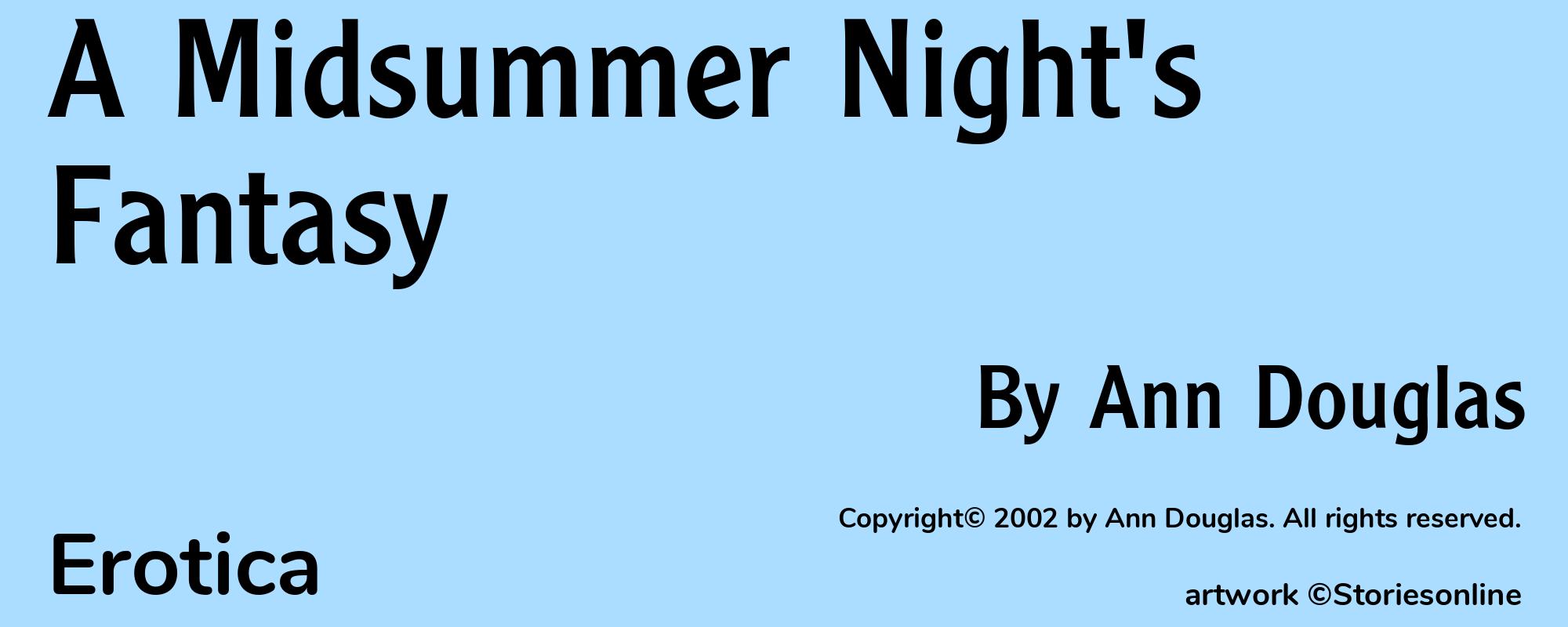 A Midsummer Night's Fantasy - Cover