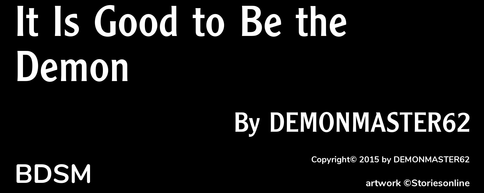It Is Good to Be the Demon - Cover