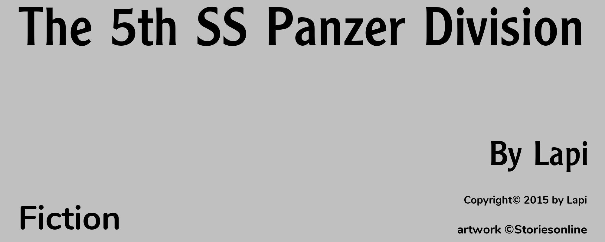 The 5th SS Panzer Division - Cover