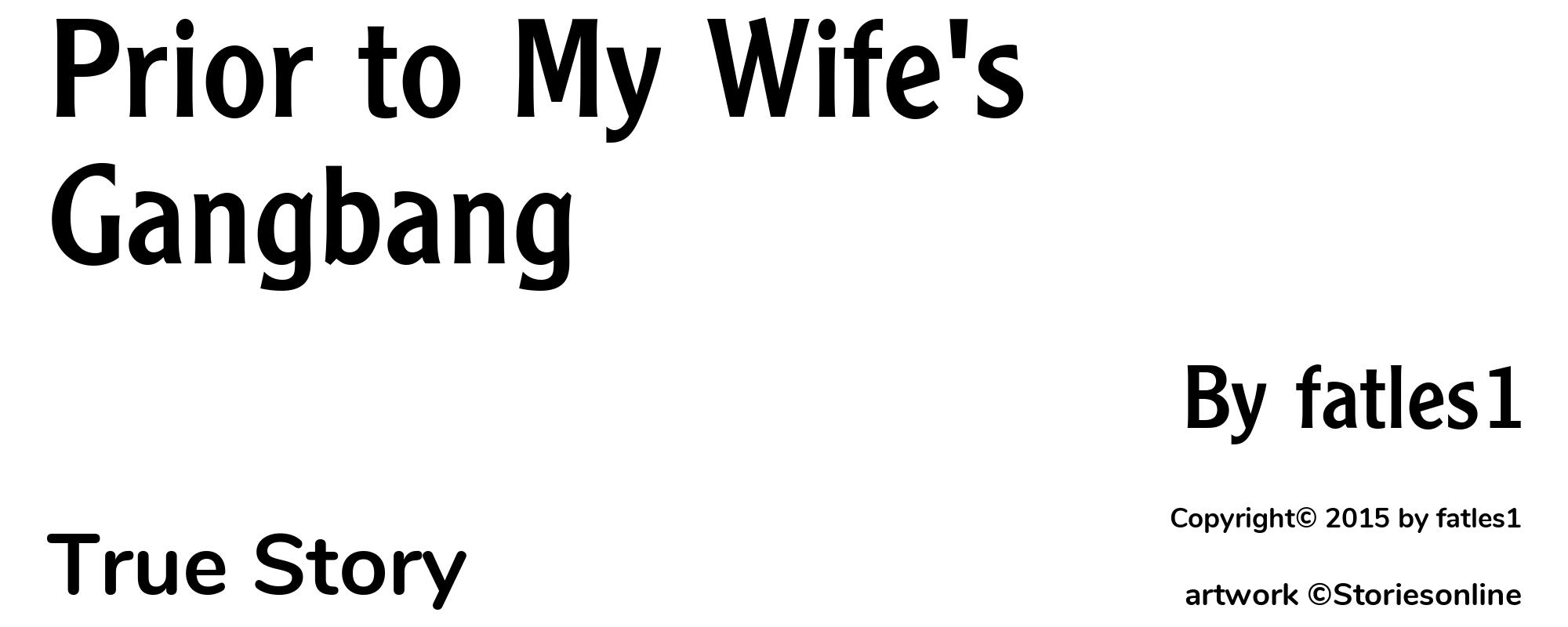 Prior to My Wife's Gangbang - Cover