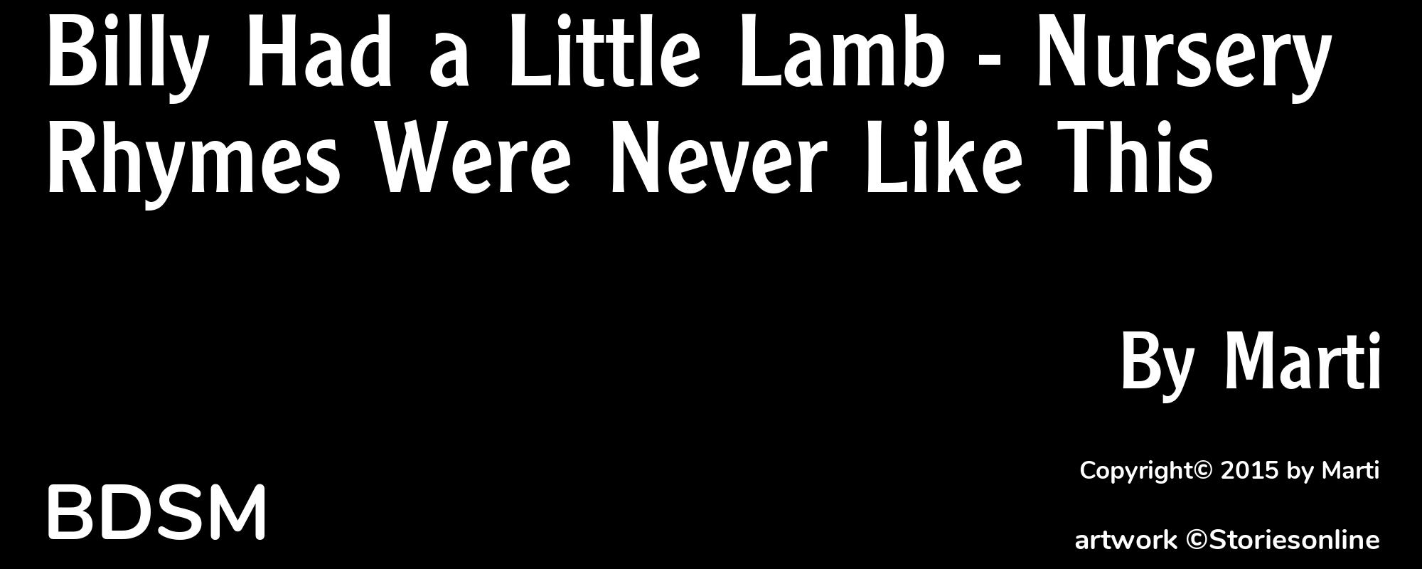 Billy Had a Little Lamb - Nursery Rhymes Were Never Like This - Cover