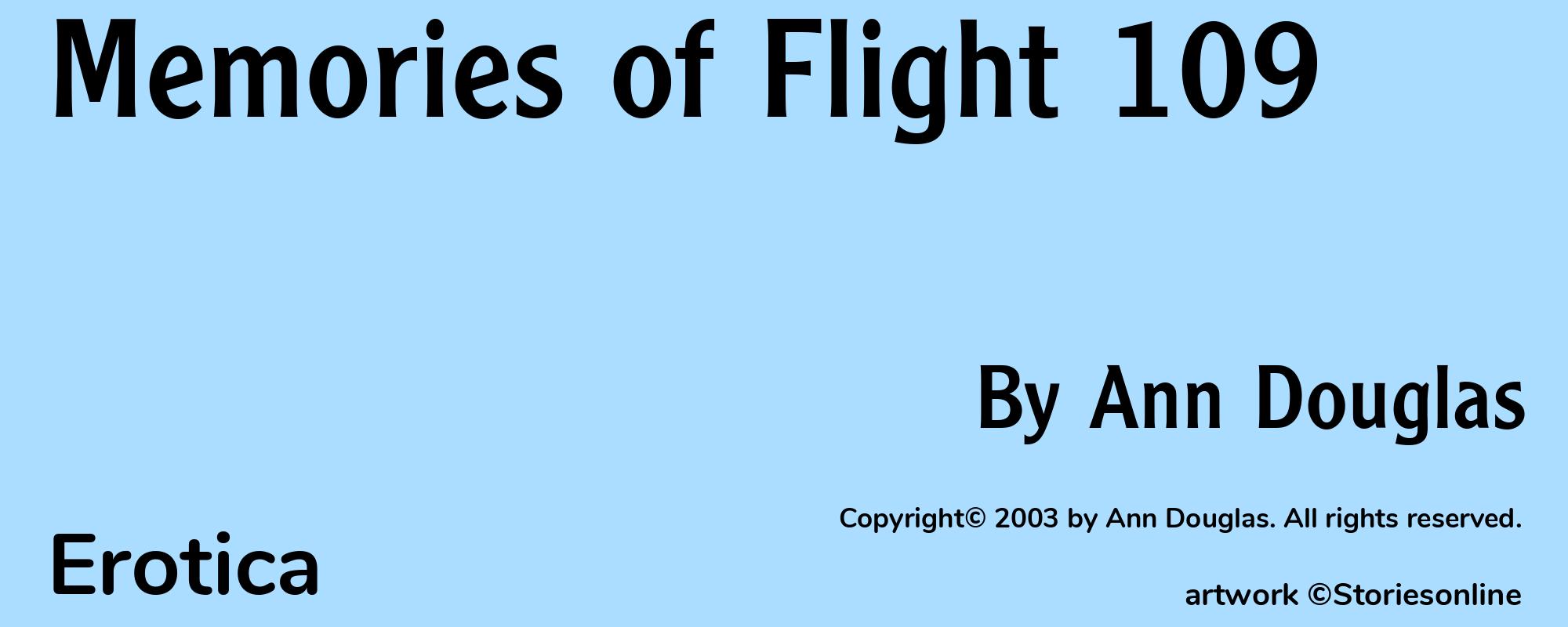 Memories of Flight 109 - Cover
