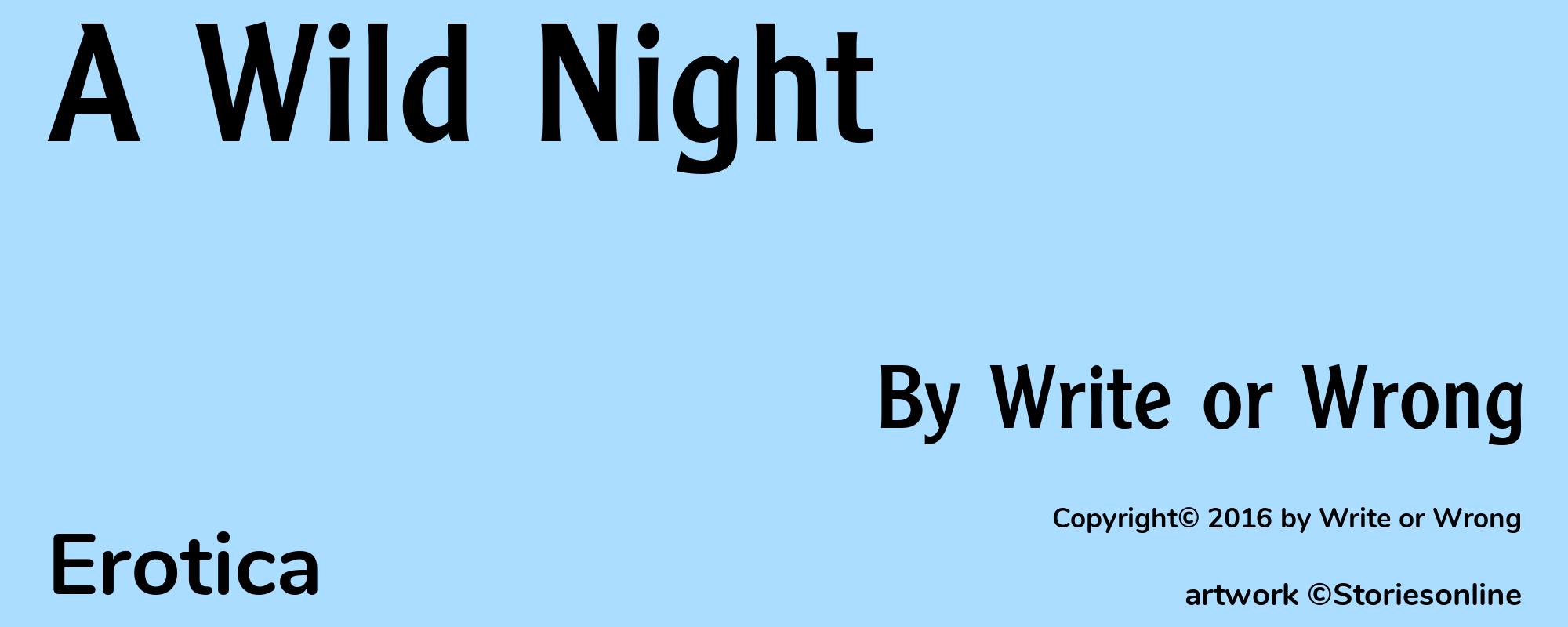 A Wild Night - Cover
