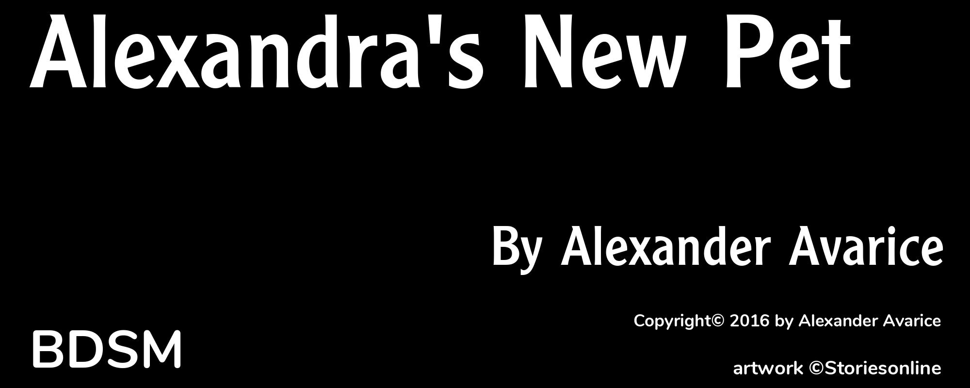 Alexandra's New Pet - Cover