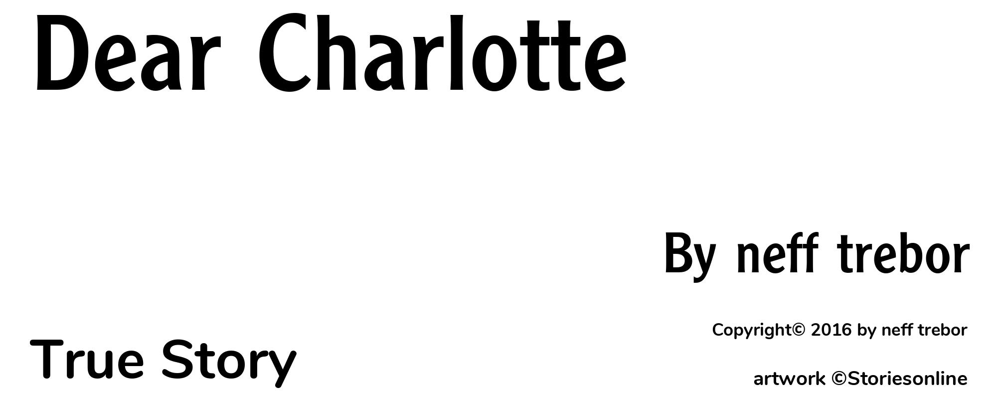 Dear Charlotte - Cover