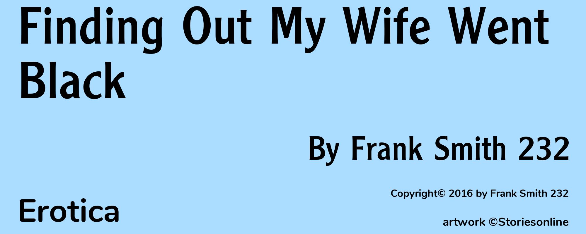 Finding Out My Wife Went Black - Cover