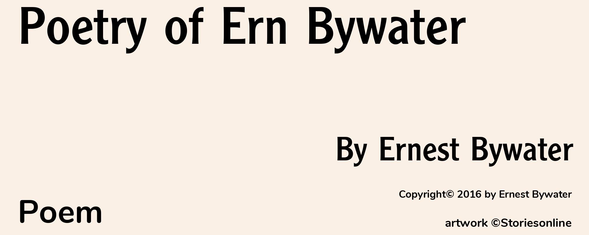 Poetry of Ern Bywater - Cover