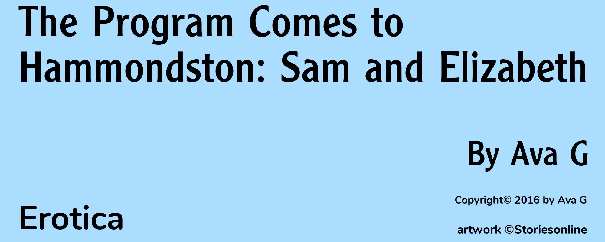 The Program Comes to Hammondston: Sam and Elizabeth - Cover