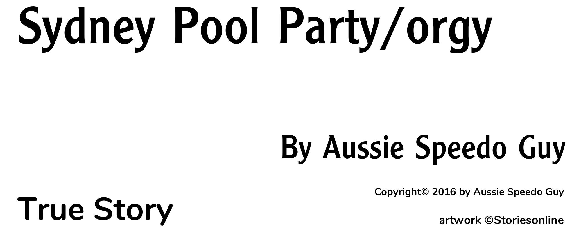 Sydney Pool Party/orgy - Cover