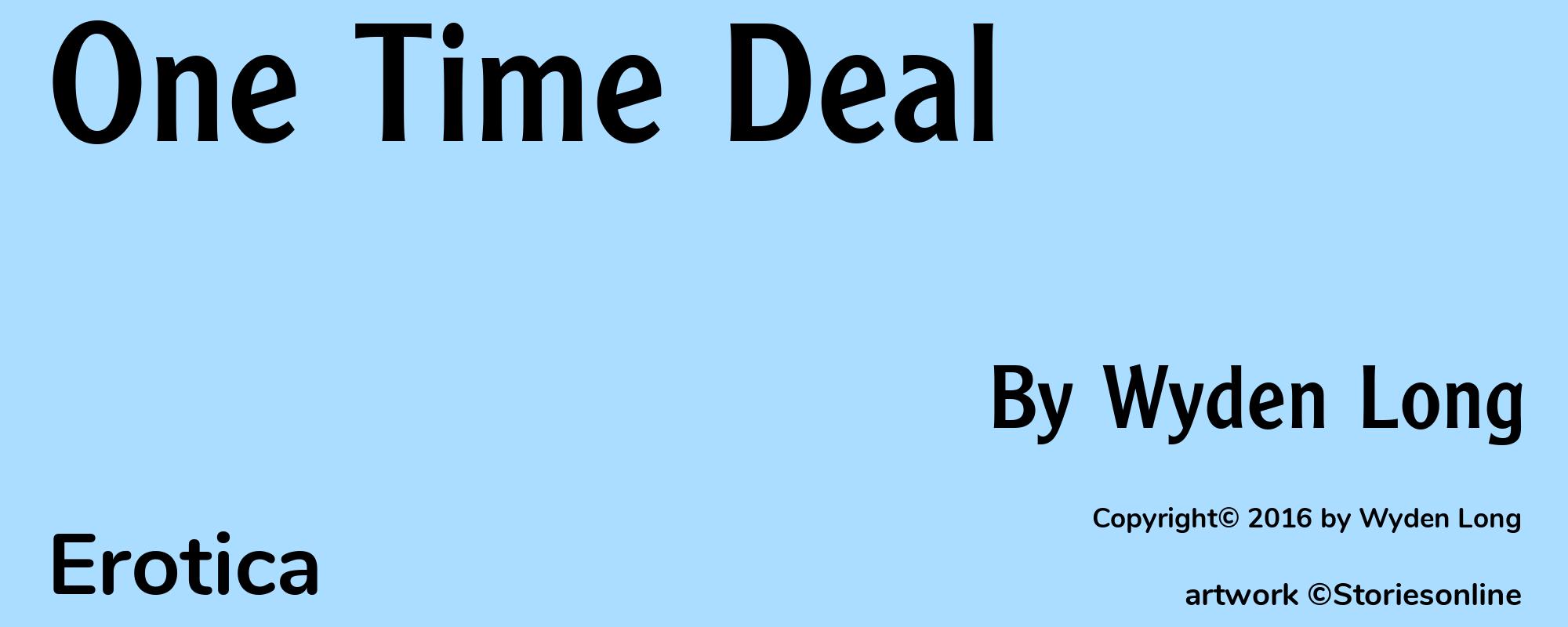 One Time Deal - Cover