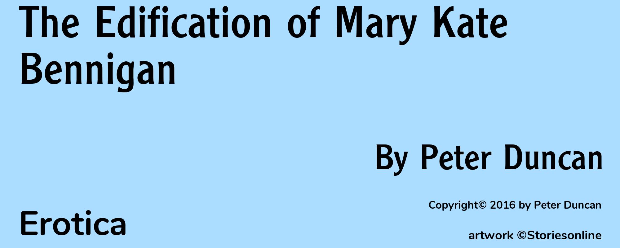 The Edification of Mary Kate Bennigan - Cover