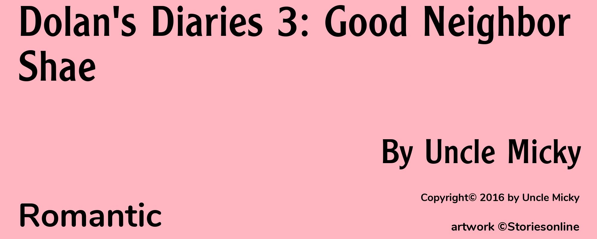 Dolan's Diaries 3: Good Neighbor Shae - Cover