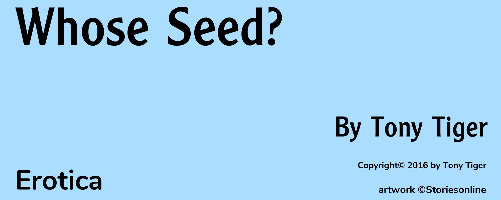 Whose Seed? - Cover