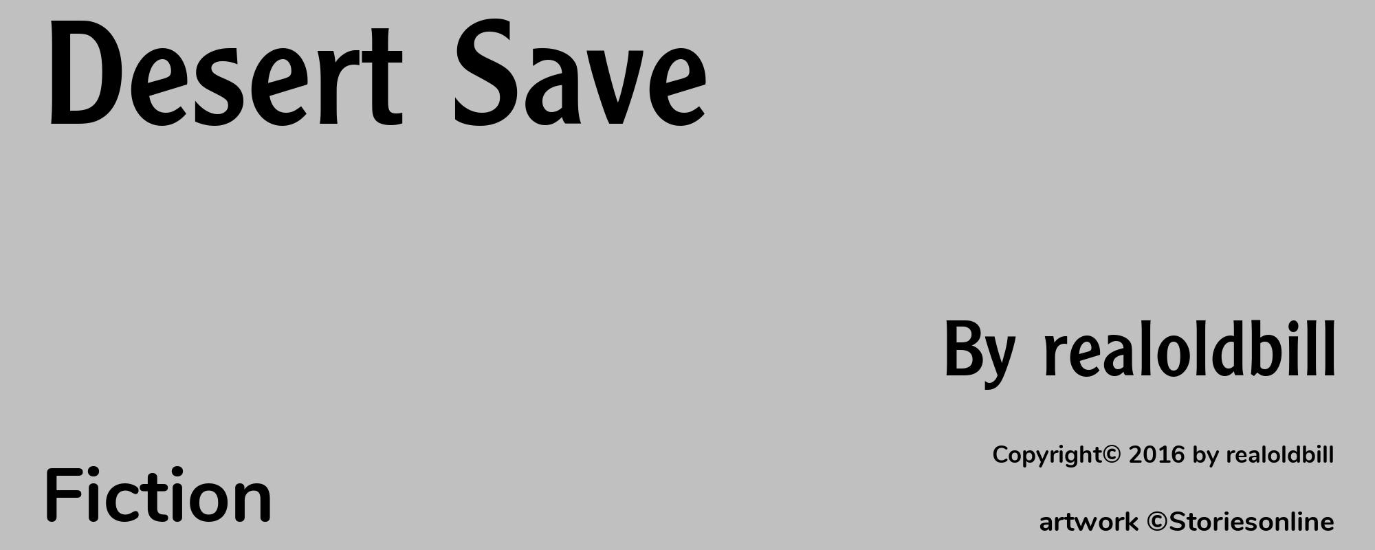 Desert Save - Cover