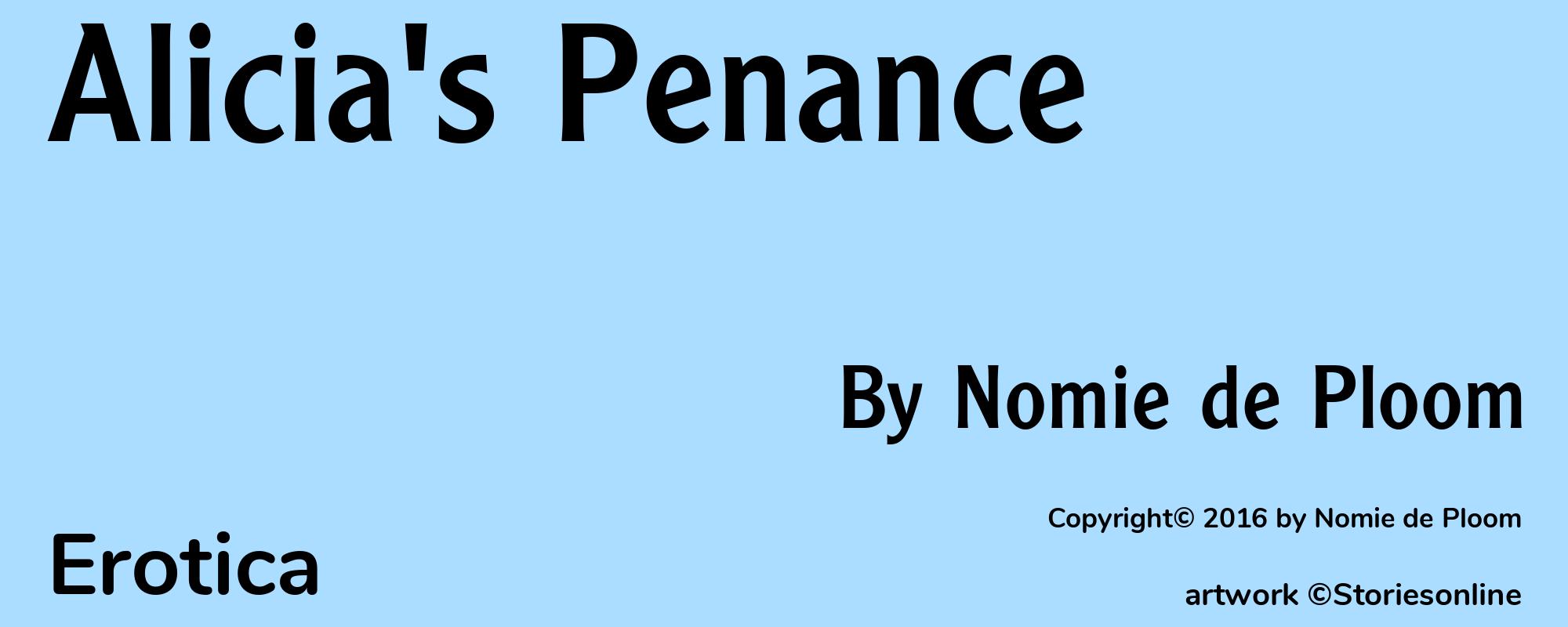 Alicia's Penance - Cover