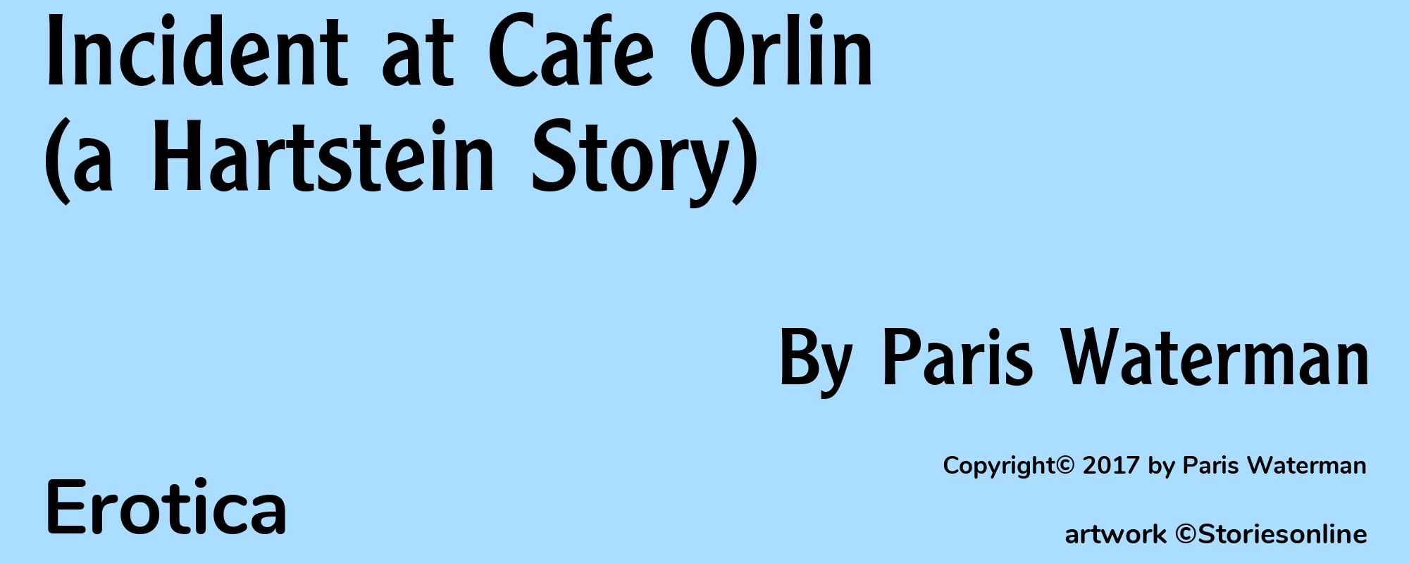 Incident at Cafe Orlin (a Hartstein Story) - Cover