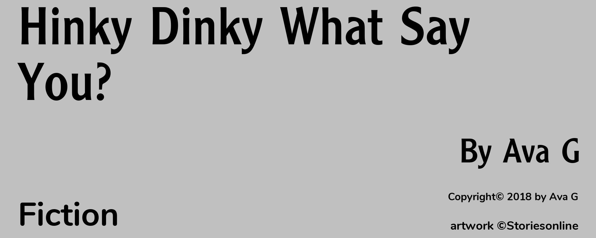 Hinky Dinky What Say You? - Cover