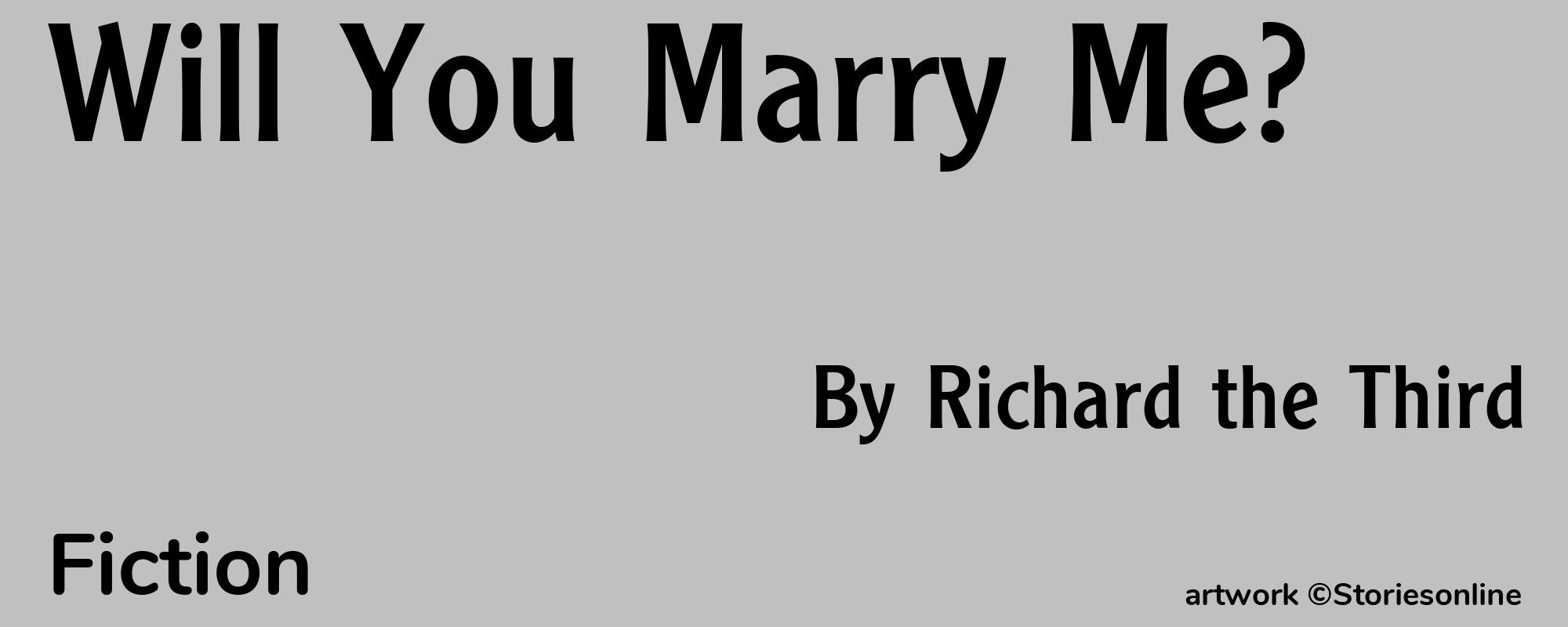 Will You Marry Me? - Cover