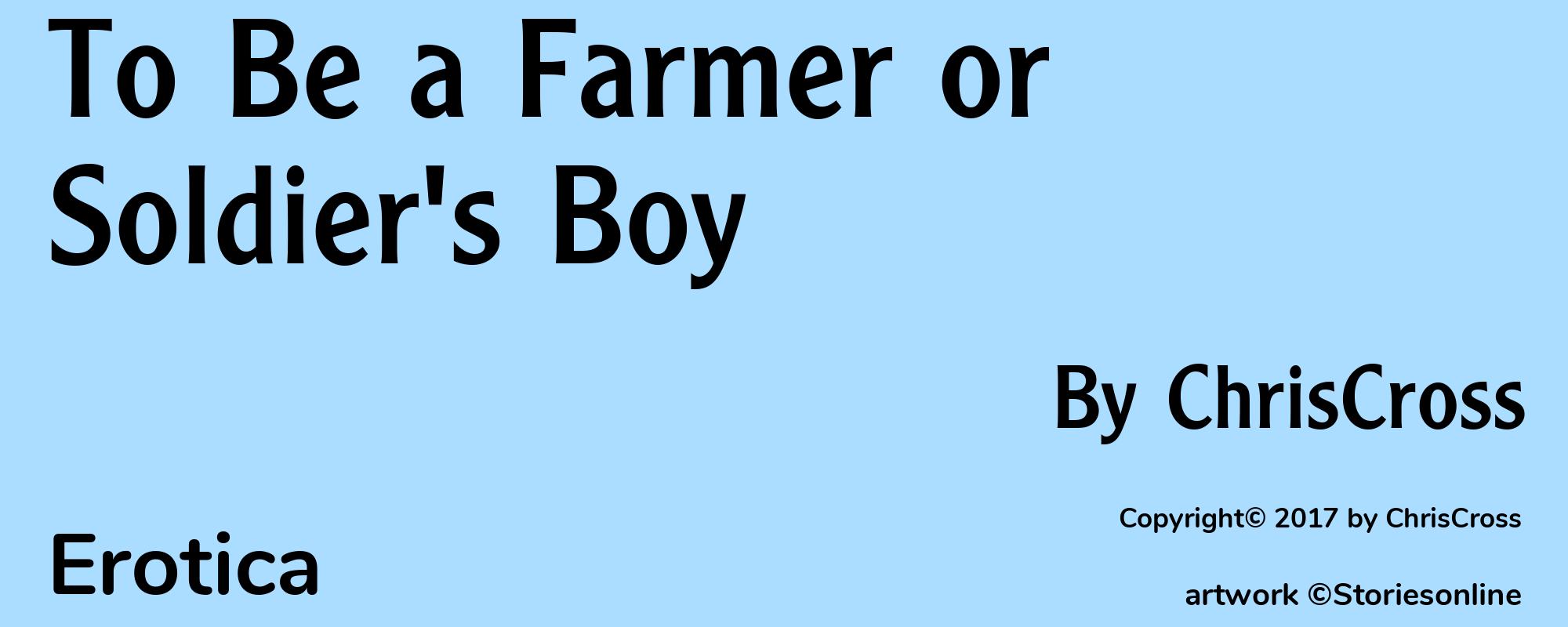 To Be a Farmer or Soldier's Boy - Cover