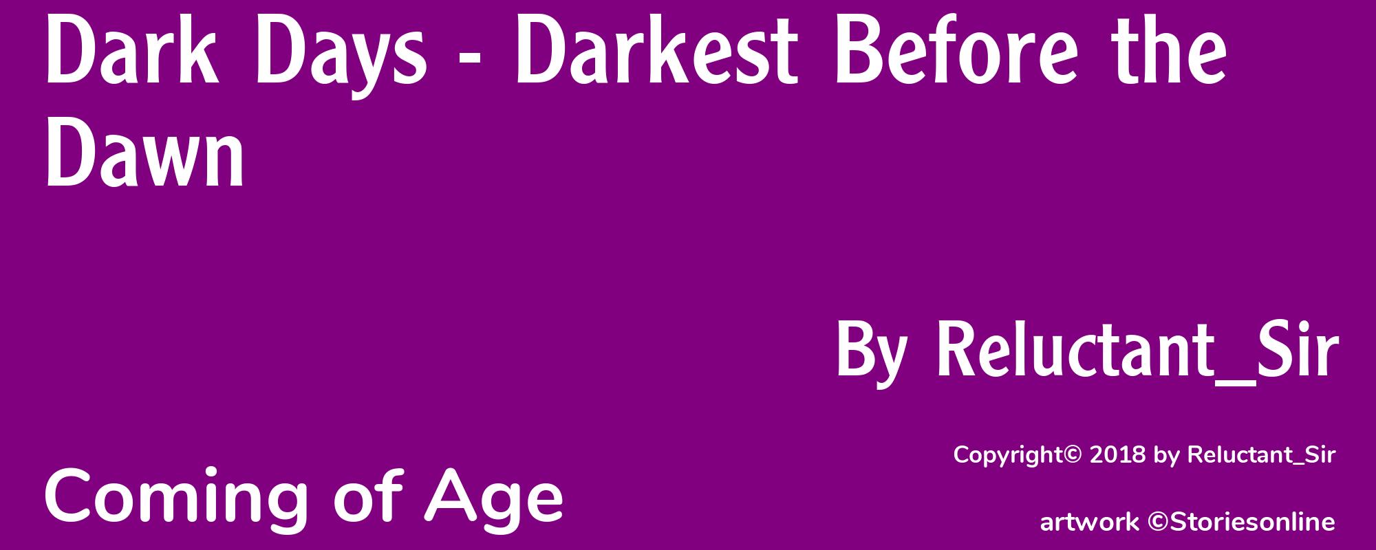 Dark Days - Darkest Before the Dawn - Cover