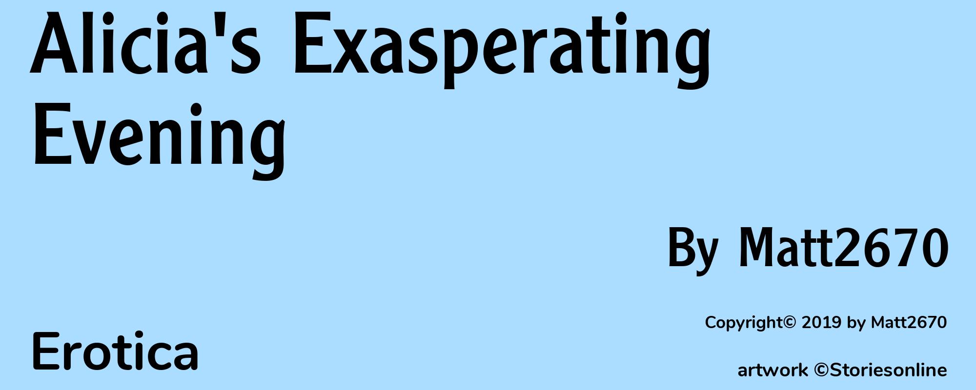 Alicia's Exasperating Evening - Cover