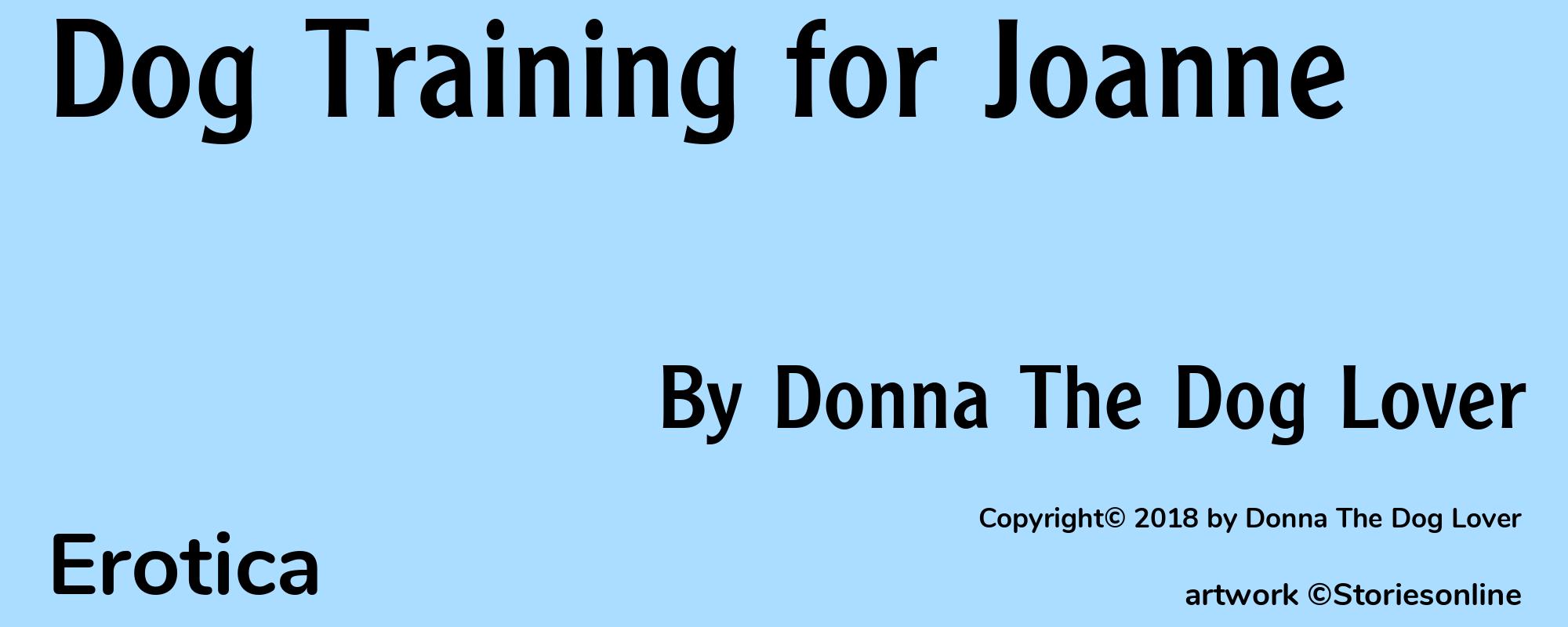 Dog Training for Joanne - Cover