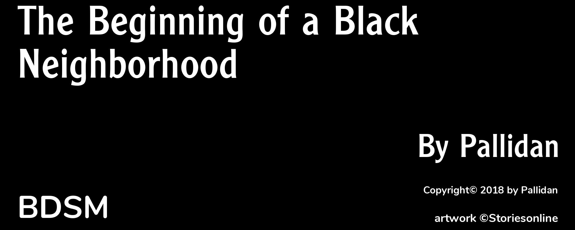 The Beginning of a Black Neighborhood - Cover