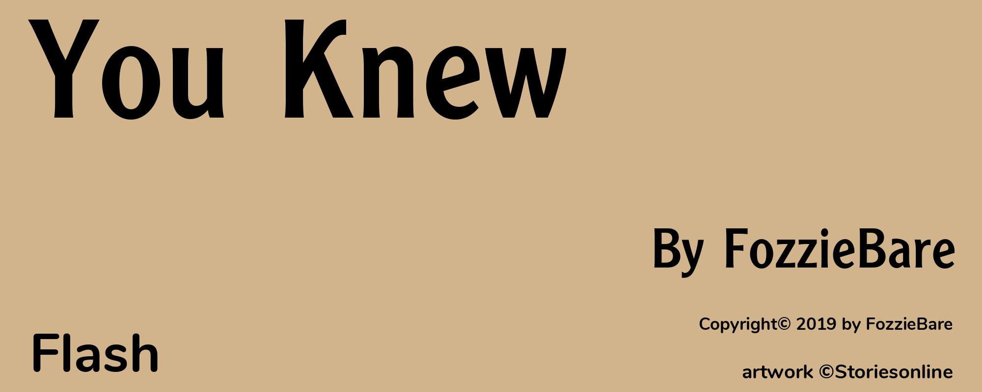 You Knew - Cover