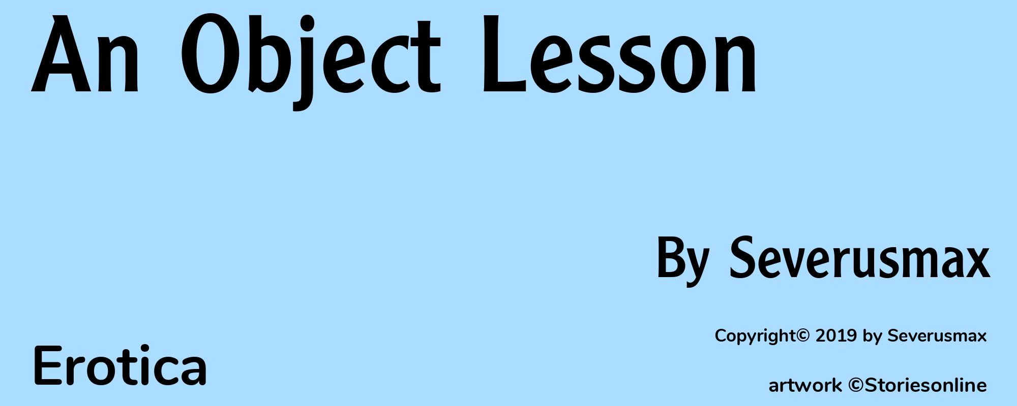 An Object Lesson - Cover