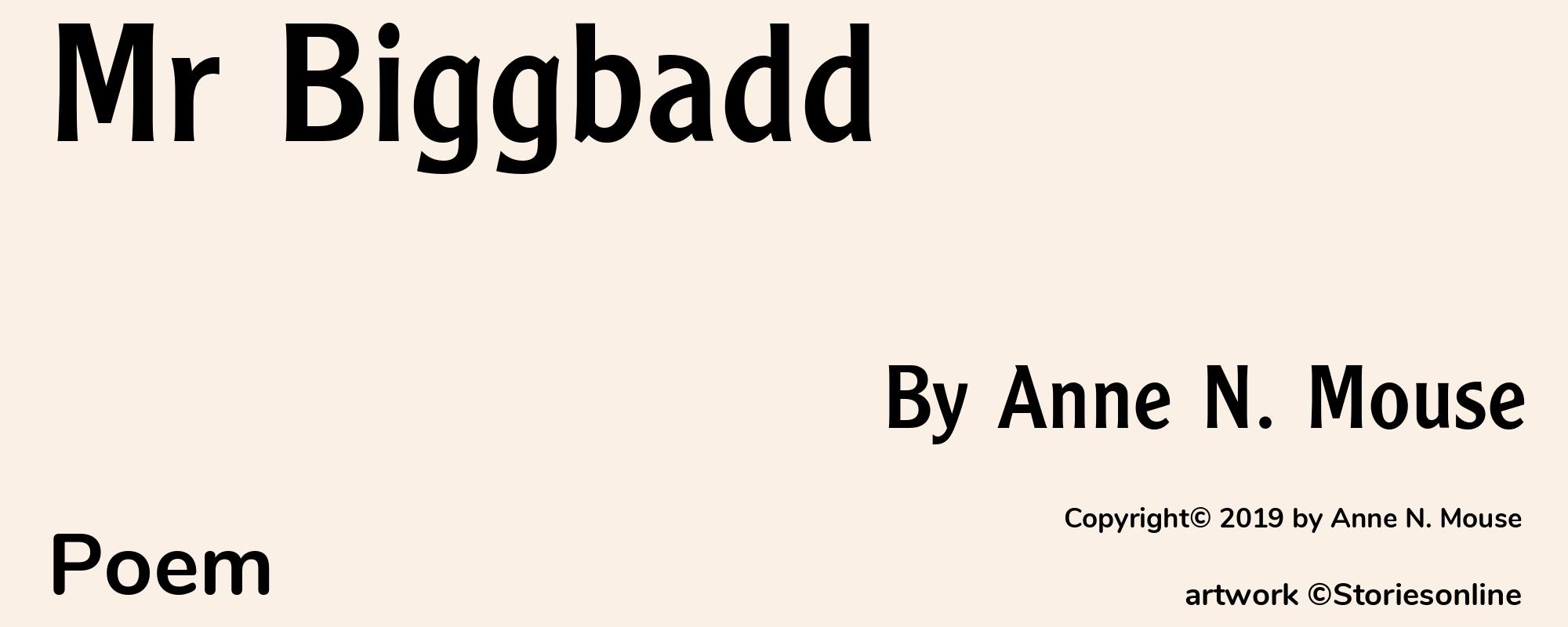 Mr Biggbadd - Cover