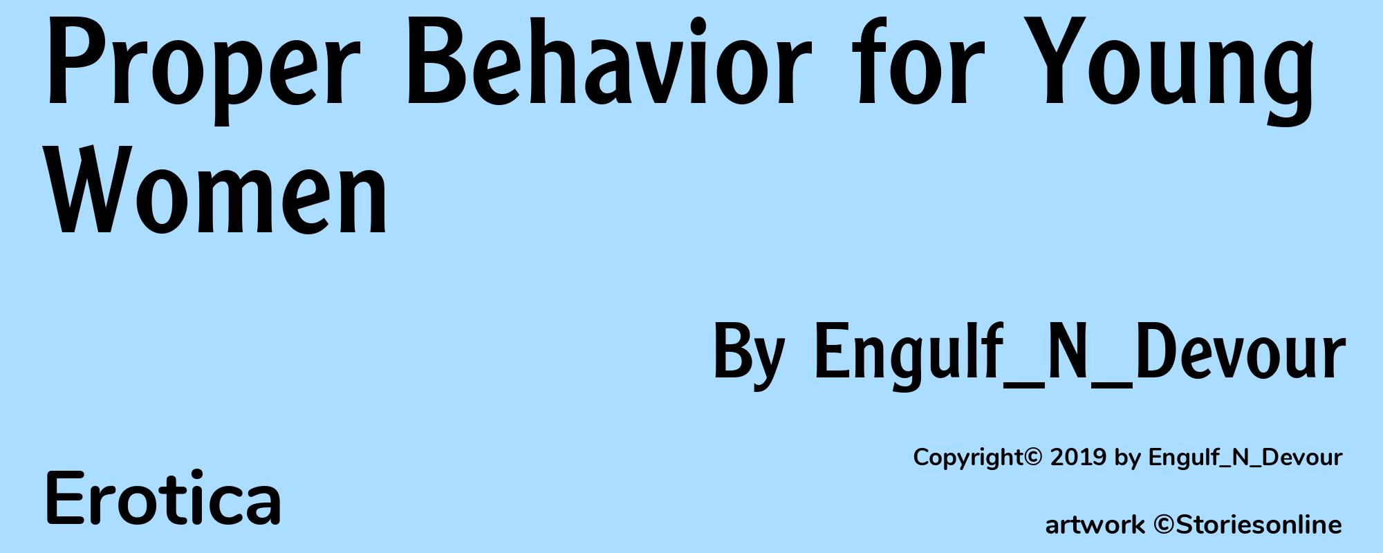 Proper Behavior for Young Women - Cover