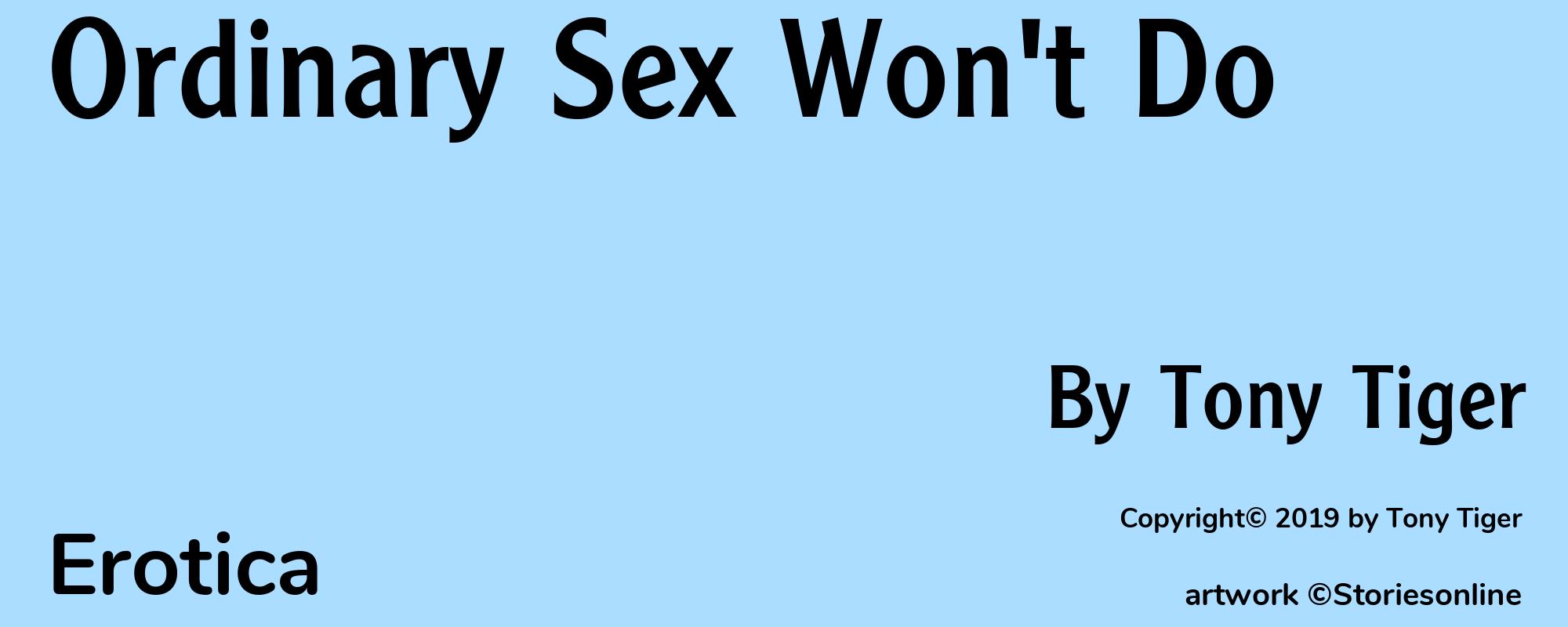 Ordinary Sex Won't Do - Cover