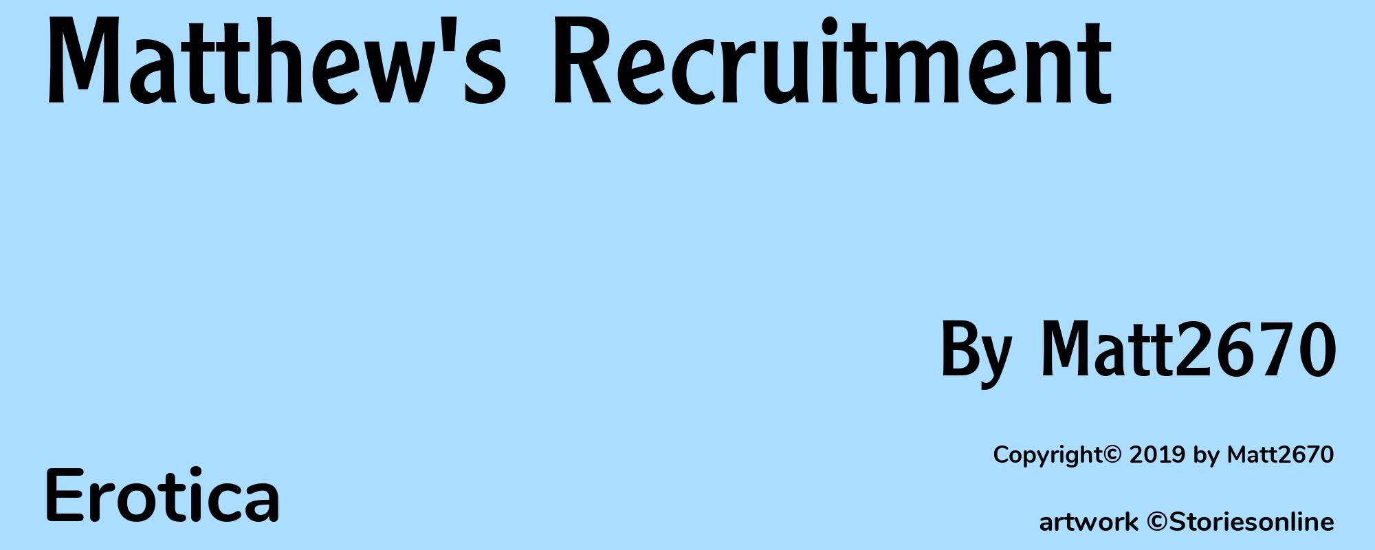 Matthew's Recruitment - Cover