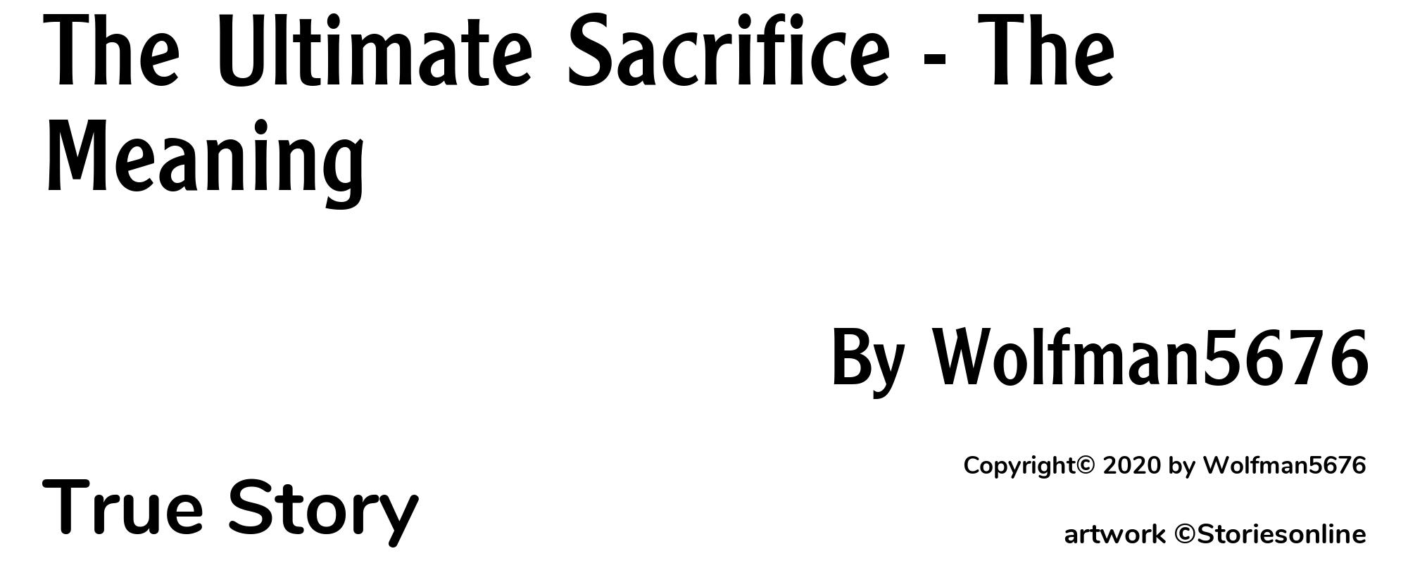 The Ultimate Sacrifice - The Meaning - Cover