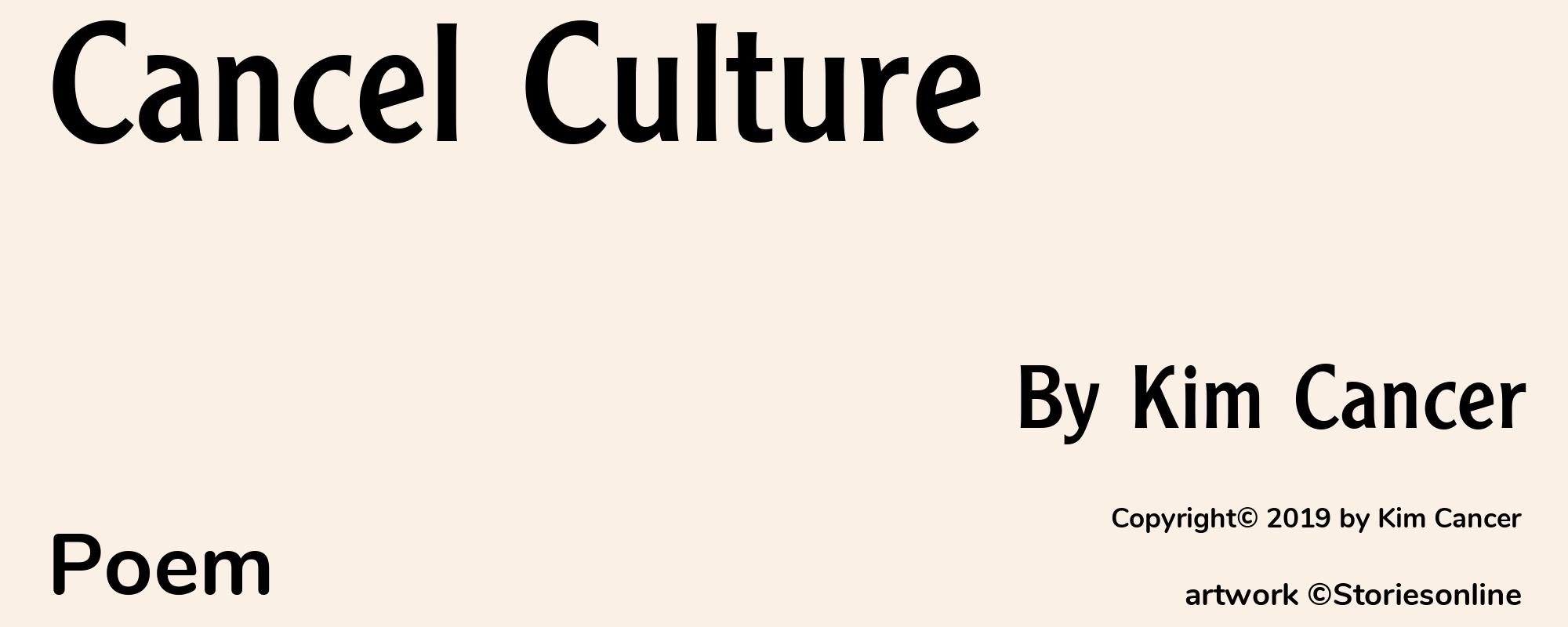 Cancel Culture - Cover
