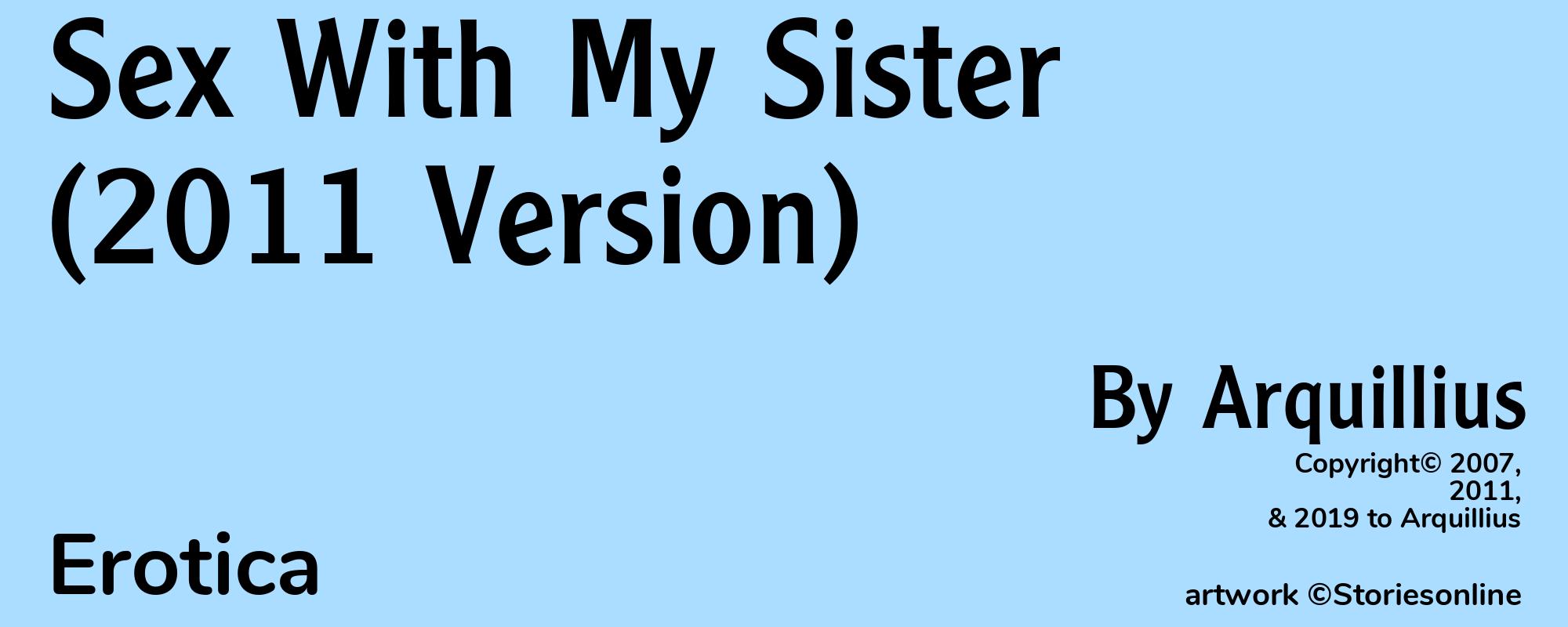 Sex With My Sister (2011 Version) - Cover
