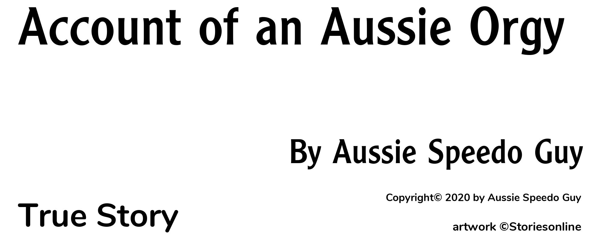 Account of an Aussie Orgy - Cover