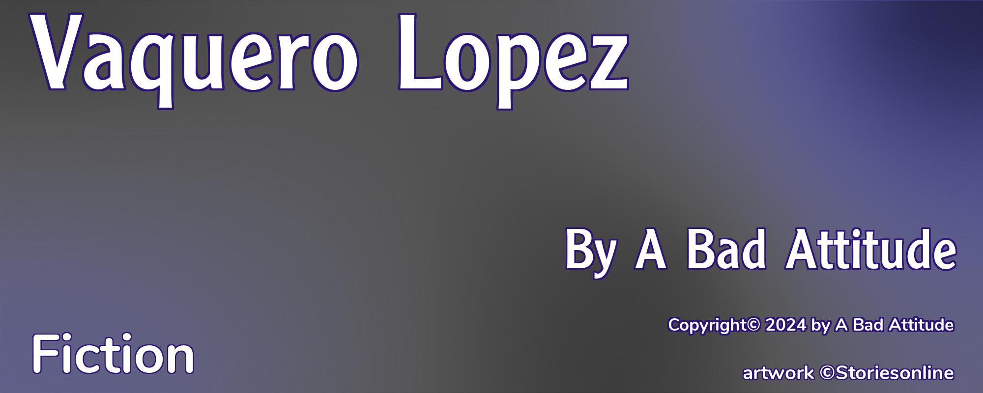 Vaquero Lopez - Cover