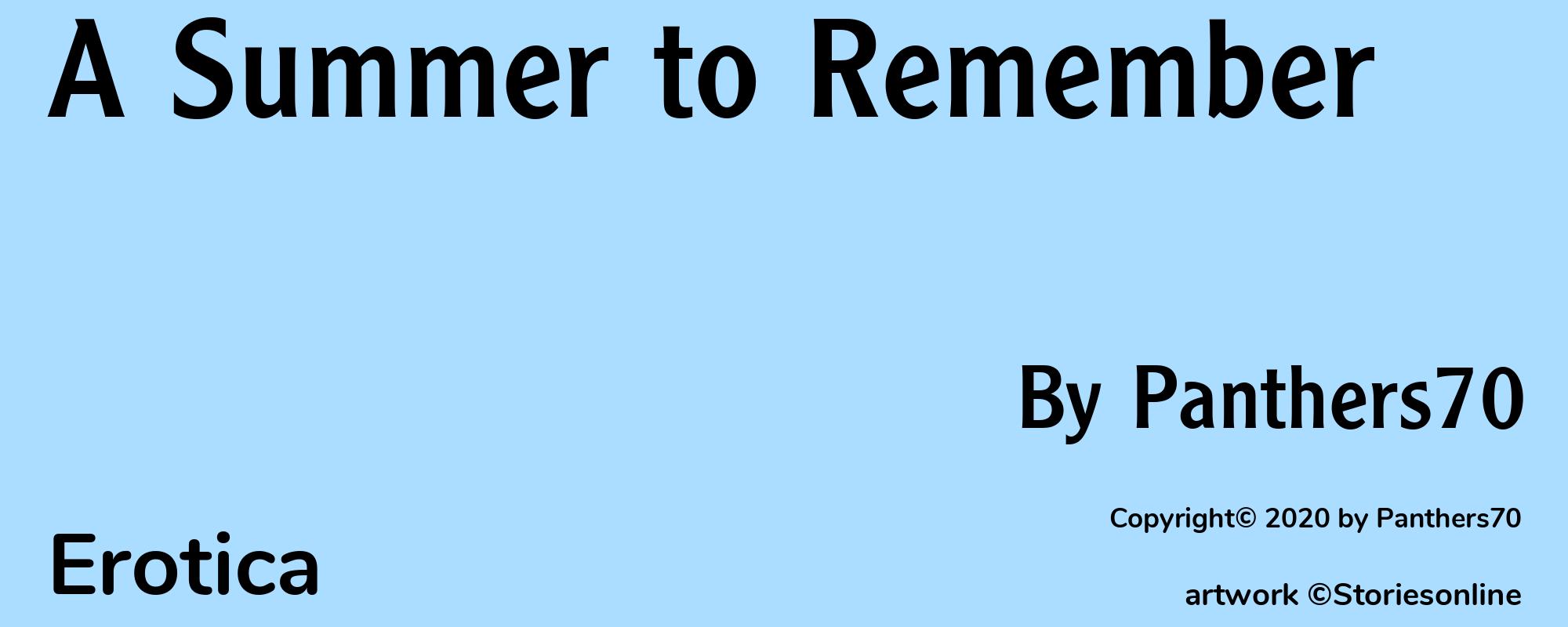 A Summer to Remember - Cover