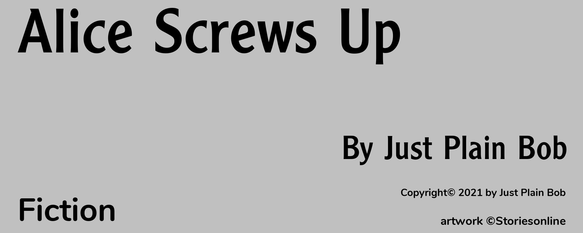 Alice Screws Up - Cover