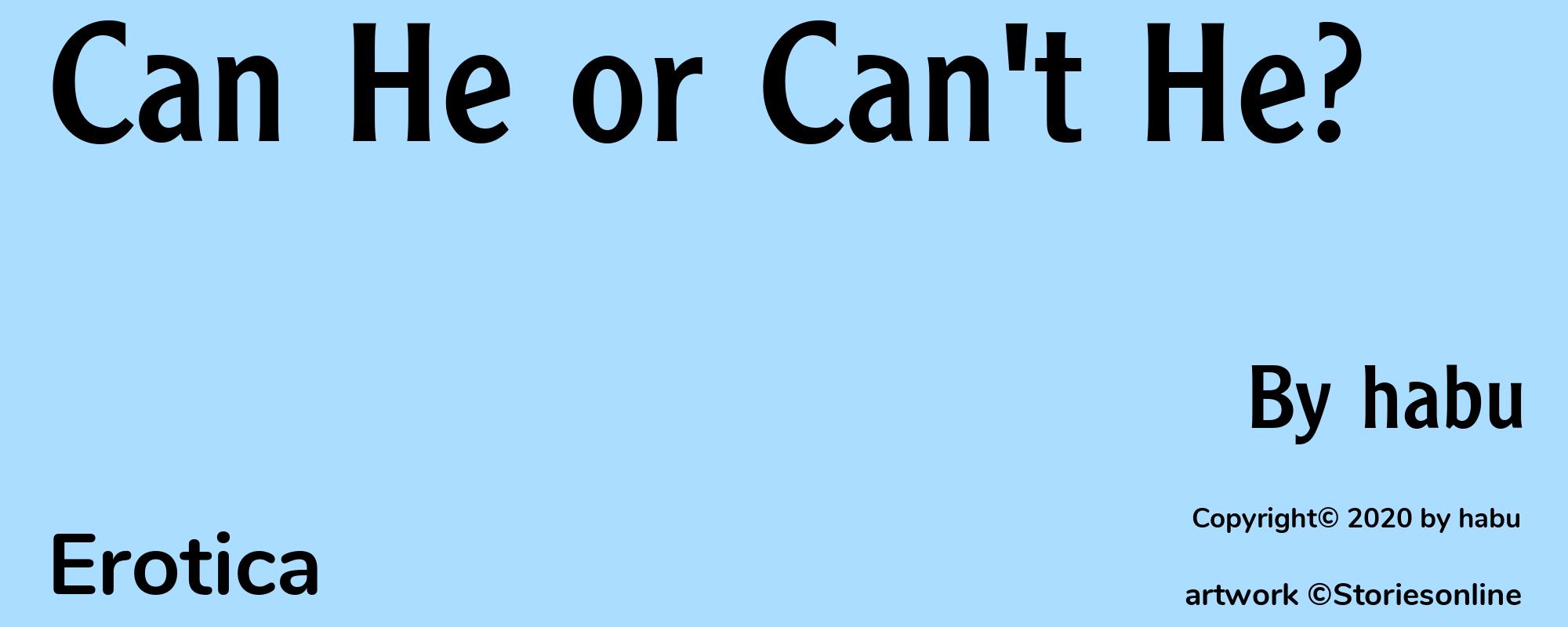 Can He or Can't He? - Cover