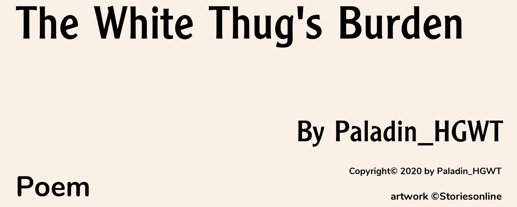 The White Thug's Burden - Cover