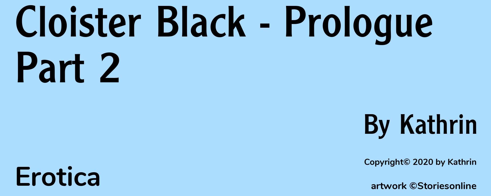 Cloister Black - Prologue Part 2 - Cover