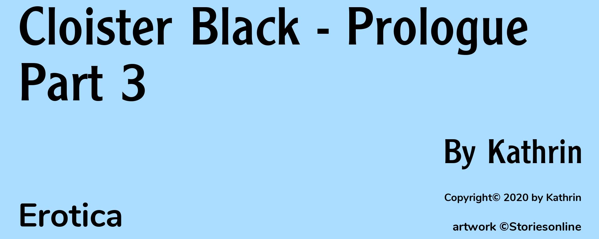 Cloister Black - Prologue Part 3 - Cover