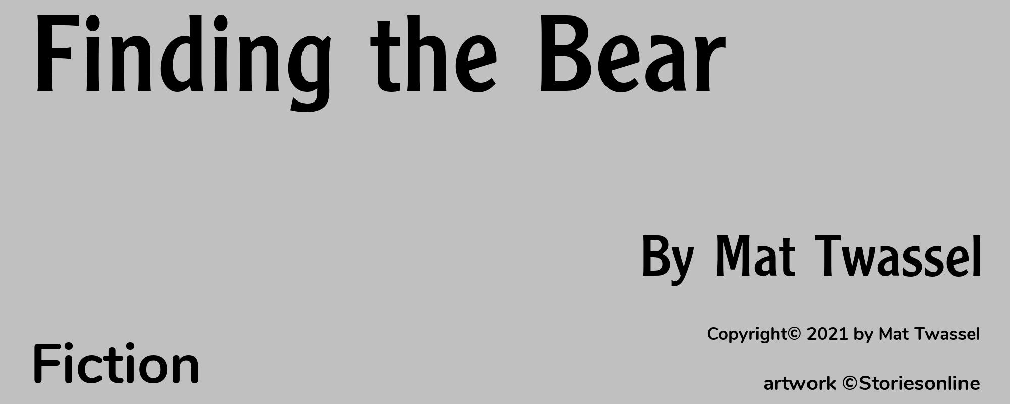 Finding the Bear - Cover