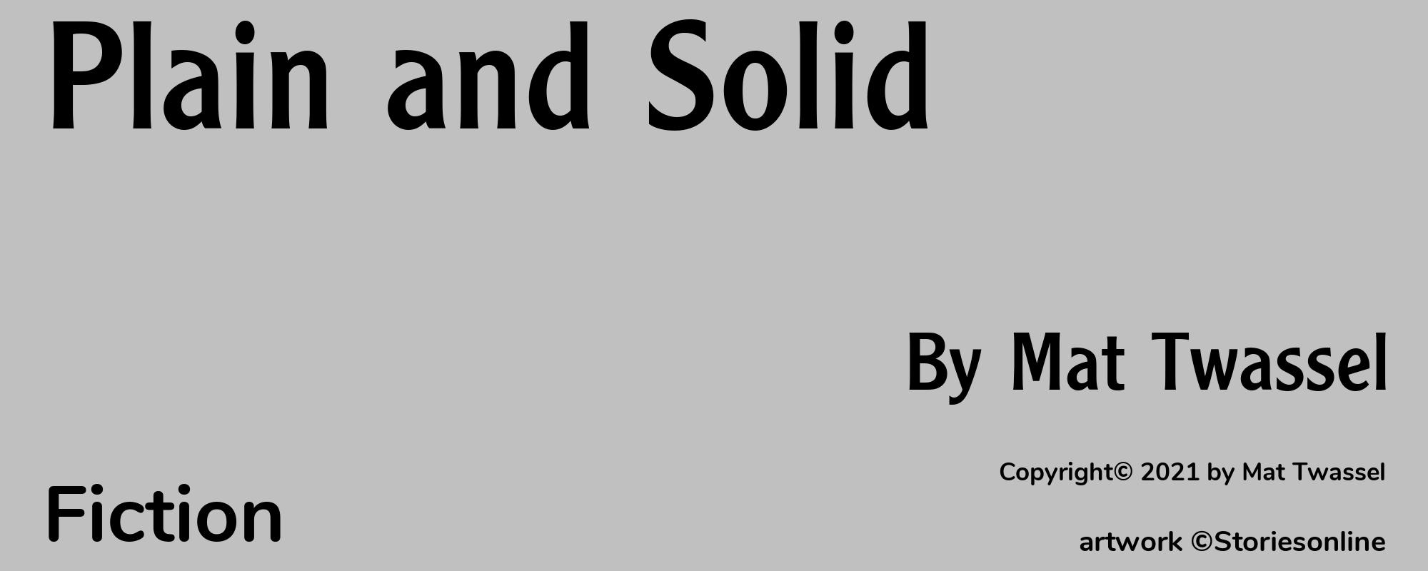 Plain and Solid - Cover