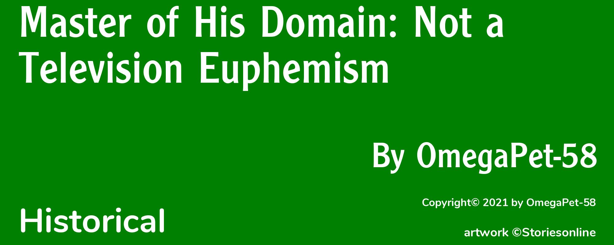 Master of His Domain: Not a Television Euphemism - Cover