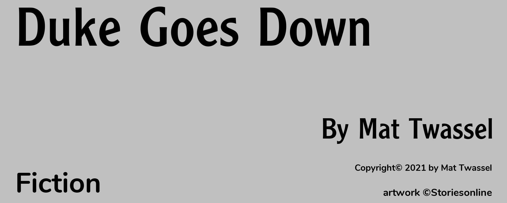 Duke Goes Down - Cover