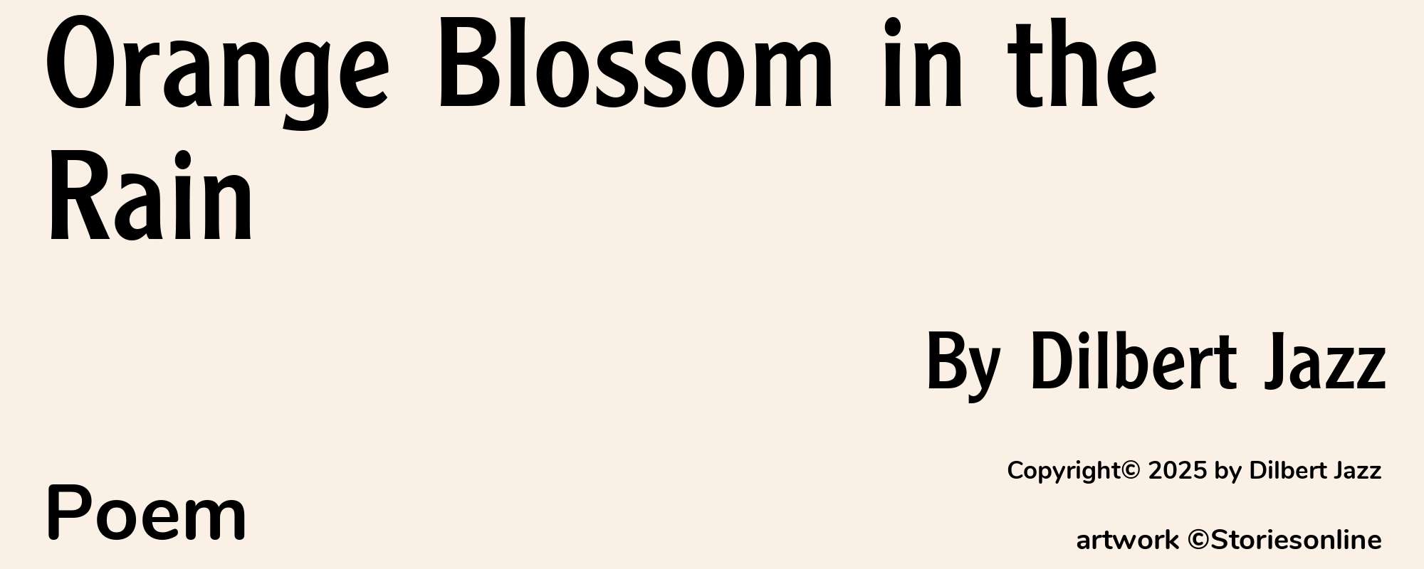 Orange Blossom in the Rain - Cover